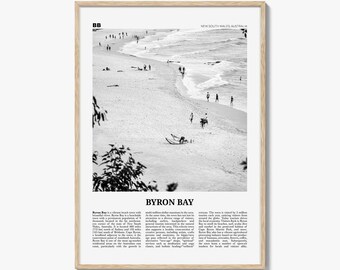 Byron Bay Print Black and White No 1, Byron Bay Wall Art, Byron Bay Poster, Byron Bay Photo, Byron Bay Decor, New South Wales, Australia