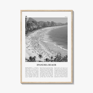 Ipanema Beach Print Schwarzweiß, Ipanema Beach Wandkunst, Ipanema Beach Poster, Ipanema Beach Foto, Ipanema Beach Wanddekor, Brasilien