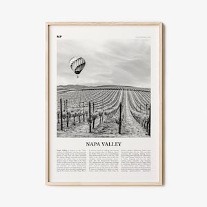 Napa Valley Print Black and White, Napa Valley Wall Art, Napa Valley Poster, Napa Valley Photo, California, USA, United States