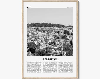 Palestine Print Black and White No 1, Palestine Wall Art, Palestine Poster, Palestine Photo, دولة فلسطين Jerusalem, Gaza, Middle East