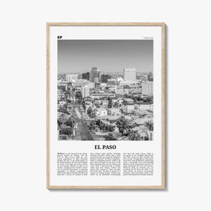 Impressão de El Paso, Texas: Fotografia de paisagem urbana em preto e branco