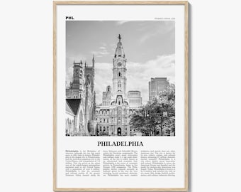 Philadelphia Poster Print Black and White, City Hall Photo, Pennsylvania Wall Art