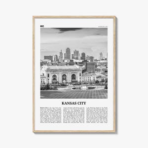 Impressão em preto e branco nº 3 de Kansas City, arte de parede de Kansas City, pôster de Kansas City, foto de Kansas City, Missouri, EUA, Estados Unidos