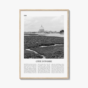 Côte d’Ivoire Print Black and White, Côte d’Ivoire Wall Art, Côte d’Ivoire Poster, Côte d’Ivoire Photo, Ivory Coast Print Black and White