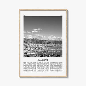 Salerno Print Schwarzweiß, Salerno Wandkunst, Salerno Poster, Salerno Foto, Salerno Wanddekoration, Salerno Karte, Italien