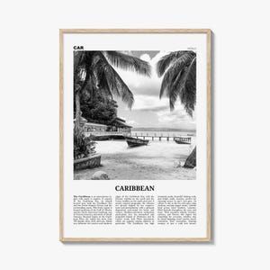 Caribbean Print Black and White No 1, Caribbean Wall Art, Caribbean Poster, Caribbean Photo, Caribbean Wall Decor, City Art Print