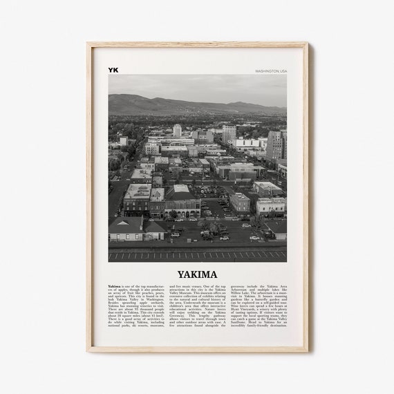 Yakima Print Black and White Yakima Wall Art Yakima Poster Etsy