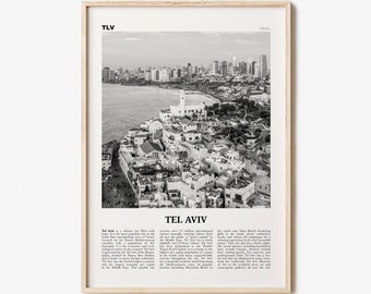 Tel Aviv Print Black and White No 2, Tel Aviv Wall Art, Tel Aviv Poster, Tel Aviv Photo, Tel Aviv Wall Decor, Israel, תל אביב ישראל