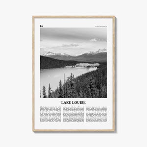 Lake Louise Print Black and White No 1, Lake Louise Wall Art, Lake Louise Poster, Lake Louise Photo, Lake Louise Wall Décor, Alberta, Canada