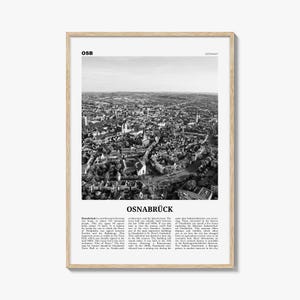 Osnabrück Print schwarz weiß, Osnabrück Wandkunst, Osnabrück Poster, Osnabrück Foto, Osnabrück Wanddeko, Osnabrück Karte, Deutschland