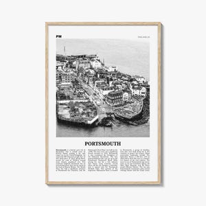 Portsmouth Print Black and White England No 1, Portsmouth Wall Art, Portsmouth Poster, Portsmouth Photo, Portsea Island, Hampshire