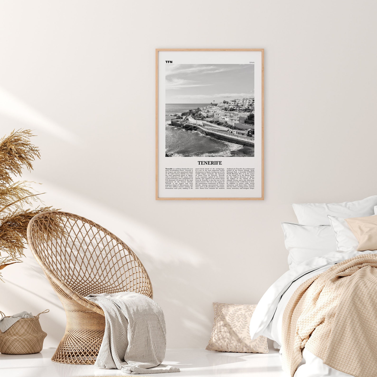 Tenerife Print Black and White Tenerife Wall Art Tenerife Etsy