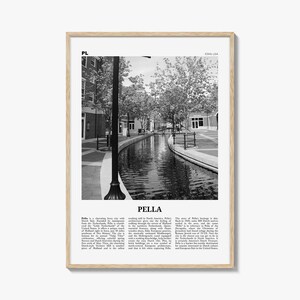 Pella Print Black and White Iowa, Pella Wall Art, Pella Poster, Pella Photo, Pella Wall Décor, Pella Map, Iowa, USA