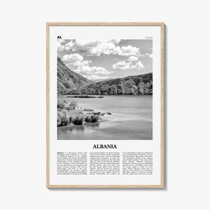 Stampa Albania in bianco e nero n. 1, arte murale Albania, poster Albania, foto Albania, decorazione murale Albania, stampa artistica di campagna