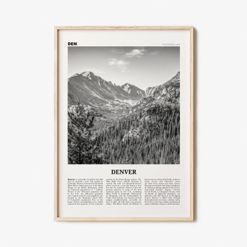 Denver Print Black and White Nature Denver Wall Art Denver Etsy