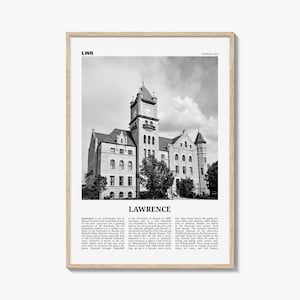 Lawrence Print Black and White Kansas, Lawrence Wall Art, Lawrence Poster, Lawrence Photo, Lawrence Wall Décor, USA, United States