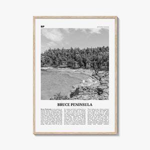 Brutalist Poster Schwarz und Weiß, Ontario Reisedruck, Kanada Küstendekor