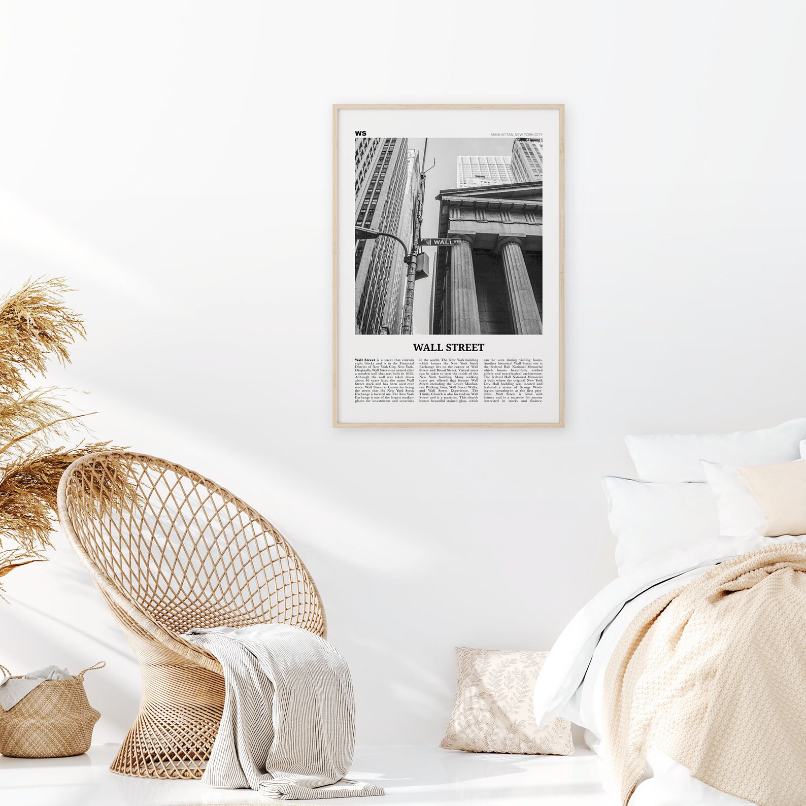 Wall Street Print Black and White Wall Street Wall Art Wall Etsy