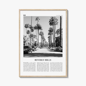 Beverly Hills Print Black and White, Beverly Hills Wall Art, Beverly Hills Poster, 90210 Print, California USA, United States, North America