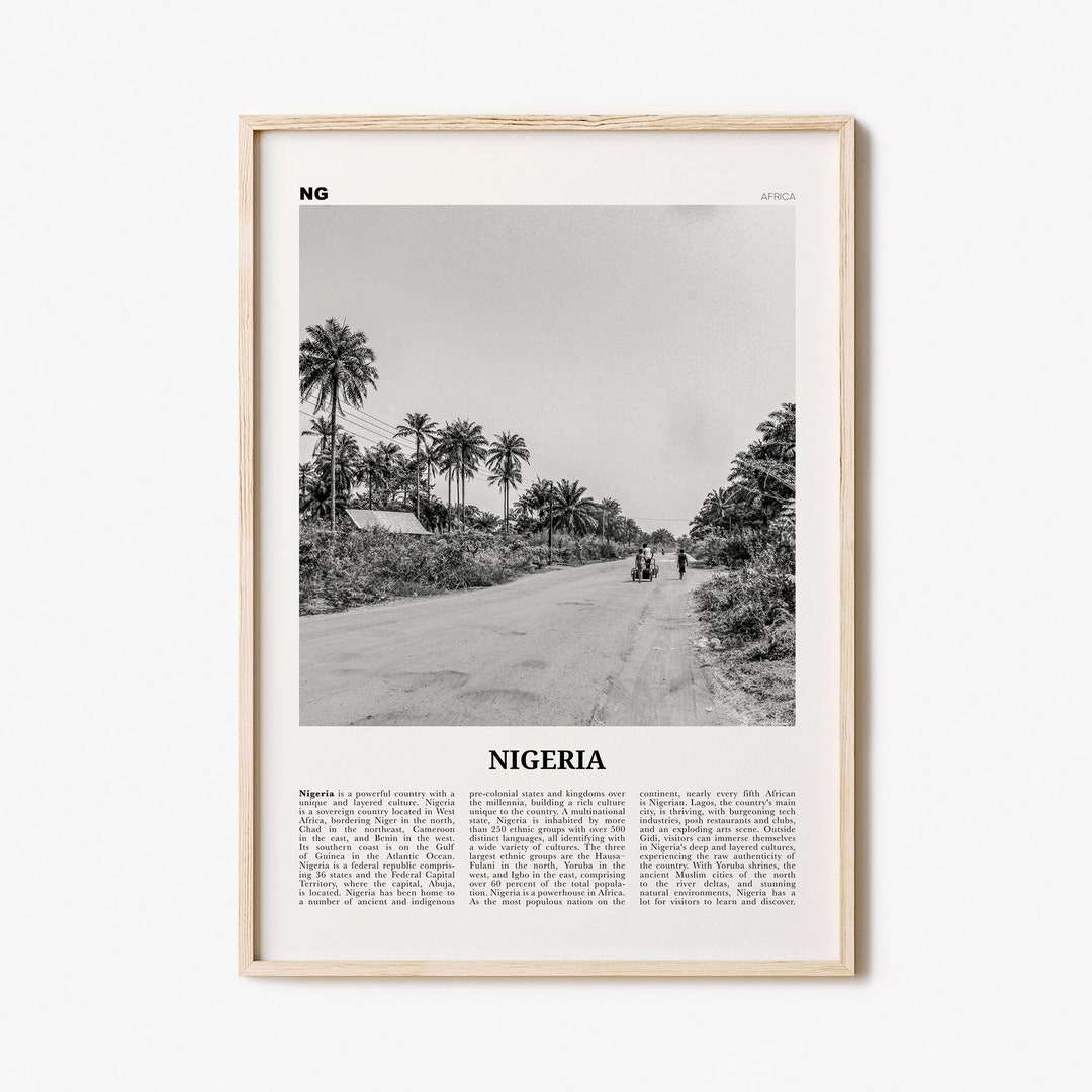 Nigeria Print Black and White Road, Nigeria Wall Art, Nigeria Poster, Nigeria Photo, Nigeria Wall Decor, Nijeriya, Abuja, Lagos, Africa