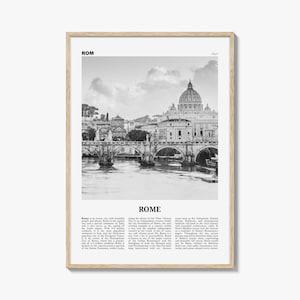 Rom Druck schwarzweiß Nr. 1, Rom Wandkunst, Rom Poster, Rom Foto, Rom Wanddekor, Punta S Angelo, Italien, Roma, Italia, Lazio