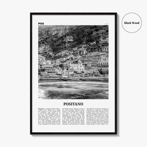 Positano Poster Print Black and White, Italy Travel Wall Art, Amalfi Coast Decor image 7