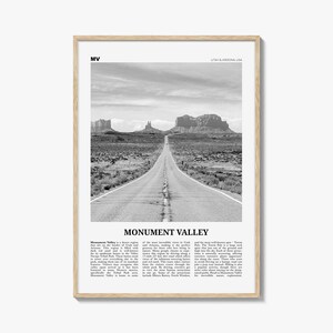 Monument Valley-afdruk zwart-wit, Monument Valley-muurkunst, Monument Valley-poster, Monument Valley-foto, Utah, Arizona, VS