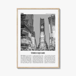 Stampa di Times Square in bianco e nero, decorazione murale di Times Square, poster di Times Square, foto di Times Square, decorazione murale di Times Square, New York, Stati Uniti