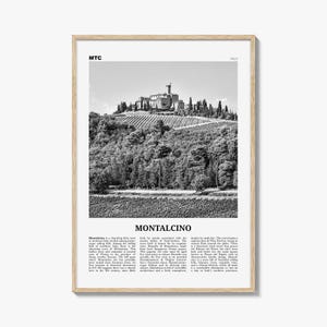Montalcino Print Black and White, Montalcino Wall Art, Montalcino Poster, Montalcino Photo, Montalcino Wall Decor, Italy, Italia, Europe