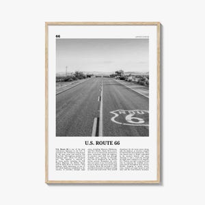 US Route 66 Print Black and White, Us Route 66 Wall Art, Us Route 66 Poster, Us Route 66 Photo, Us Route 66 Wall Décor, Us Route 66 Map
