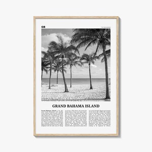 Grand Bahama Island Print Black and White, Grand Bahama Wall Art, Grand Bahama Poster, Grand Bahama Photo, Grand Bahama Wall Décor