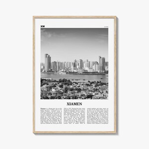 Xiamen Print Black and White, Xiamen Wall Art, Xiamen Poster, Xiamen Photo, Xiamen Wall Décor, Xiamen Map, China