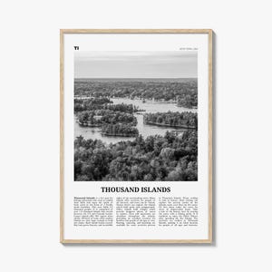 Thousand Islands print zwart-wit, Thousand Islands muurkunst, Thousand Islands poster, Thousand Islands foto, New York, VS