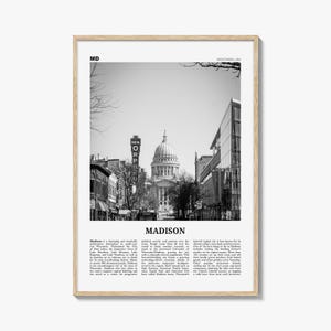 Madison Print Black and White No 1, Madison Wall Art, Madison Poster, Madison Photo, Madison Décor, Wisconsin, USA, United States