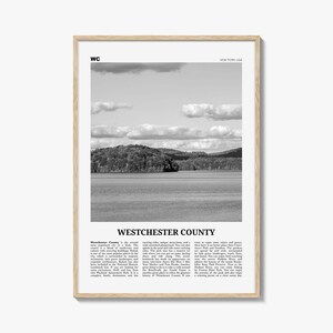 Westchester County Print Black and White, Westchester Wall Art, Westchester Poster, Westchester Photo, Westchester Map, New York USA