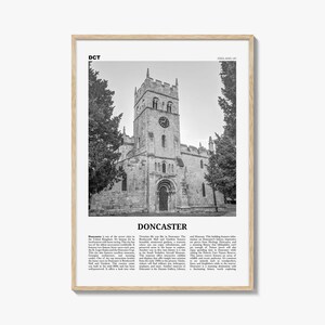 Doncaster Print Black and White, Doncaster Wall Art, Doncaster Poster, Doncaster Photo, Doncaster Wall Décor, Doncaster Map, England