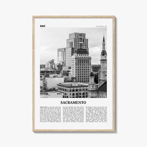 Sacramento Print Black and White No 2, Sacramento Wall Art, Sacramento Poster, Sacramento Photo, California, USA, United States