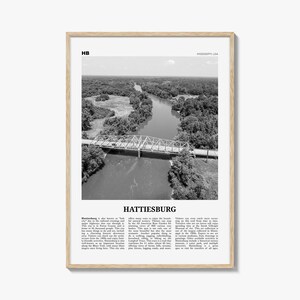Hattiesburg Print Black and White, Hattiesburg Wall Art, Hattiesburg Poster, Hattiesburg Photo, Hattiesburg Wall Décor, Mississippi, USA