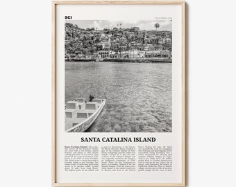 Santa Catalina Island Print Black and White No 1, Santa Catalina Island Wall Art, Santa Catalina Island Poster, Santa Catalina, California