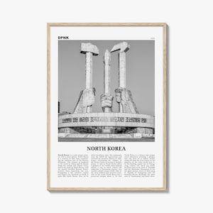 Stampa della Corea del Nord in bianco e nero, Arte della parete della Corea del Nord, Poster della Corea del Nord, Foto della Corea del Nord, Decorazione della parete della Corea del Nord, 조선민주주의인민공화국, Asia