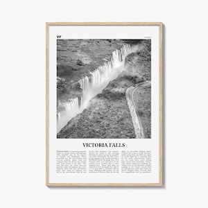 Victoria Falls Print Black and White, Victoria Falls Wall Art, Victoria Falls Poster, Victoria Falls Photo, Victoria Falls Décor, Zambia