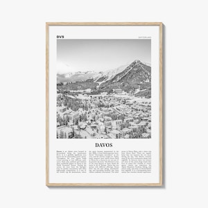 Davos Print Black and White, Davos Wall Art, Davos Poster, Davos Photo, Davos Wall Décor, Tavau, Switzerland, Graubünden