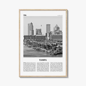 Tampa Print Black and White No 1, Tampa Wall Art, Tampa Poster, Tampa Photo, Tampa Wall Decor, Florida, USA, United States
