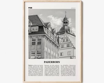 Paderborn Print Black and White, Paderborn Wall Art, Paderborn Poster, Paderborn Photo, Paderborn Wall Décor, Paderborn Map, Germany