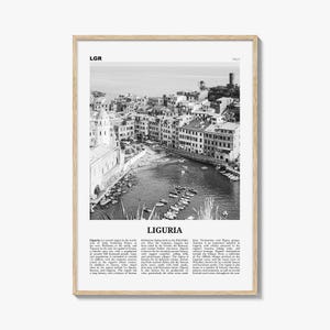 Liguria Print Black and White, Liguria Wall Art, Liguria Poster, Liguria Photo, Liguria Wall Décor, Liguria Map, Italy