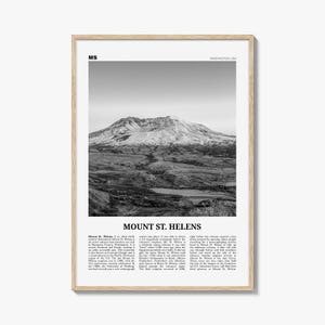 Mount St. Helens Druck Schwarzweiß, Mount St. Helens Wandkunst, Mount St. Helens Poster, Mount St. Helens Foto, Washington, USA
