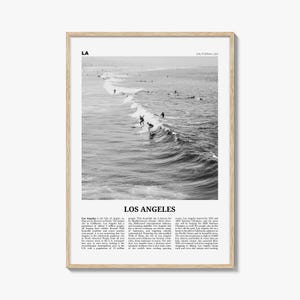 Impresión en blanco y negro n.º 3 de Los Ángeles, arte mural de Los Ángeles, póster de Los Ángeles, Los Ángeles, California, EE. UU.