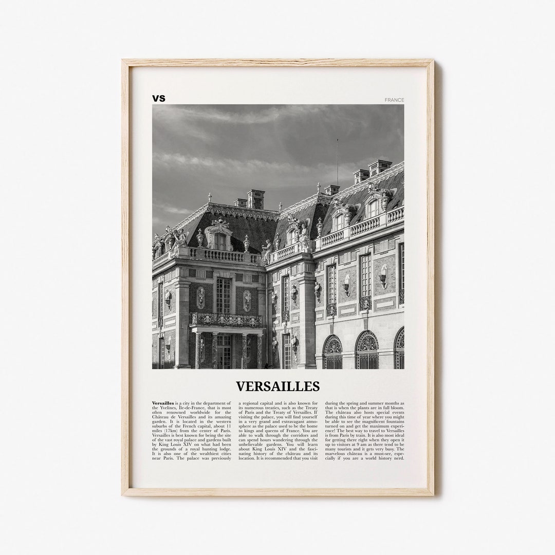 Versailles Print Black and White, Versailles Wall Art, Versailles
