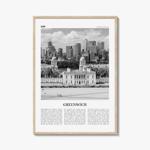 Greenwich Poster Print Black and White, Royal Observatory Photo, United Kingdom Travel Wall Art