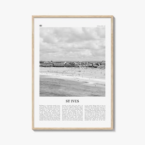 St Ives Schwarzweiß, St Ives Wandkunst, St Ives Poster, St Ives Foto, St Ives Décor, Cornwall, Porth Ia, England, Vereinigtes Königreich